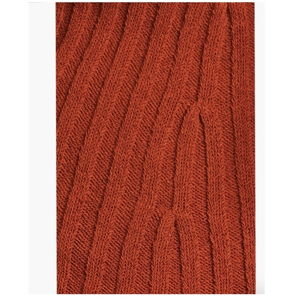 Vince Ribbed Tank Top Organic Cotton Scoop Neck Rust Minimalist - Picture 10 of 17